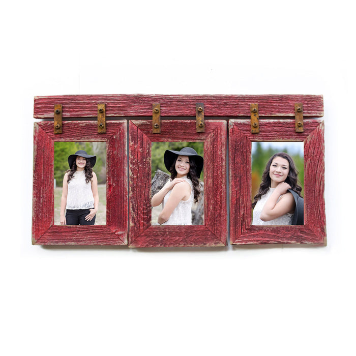 2" Barnwood Collage Frame 3) 8x10 Multi Opening Frame-Rustic Picture Frames-Reclaimed-Cottage Chic-Collage Frame - Poppy  Wedding