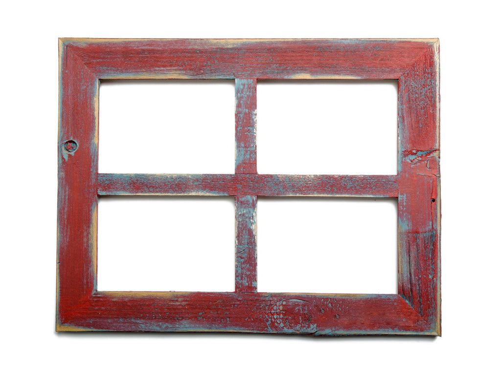 2" 4 hole 5x7 Barn Window Collage Picture Frame Poppy & Ocean-Distressed Frame-Reclaimed-Cottage Chic-Collage Frame-Picture Frames