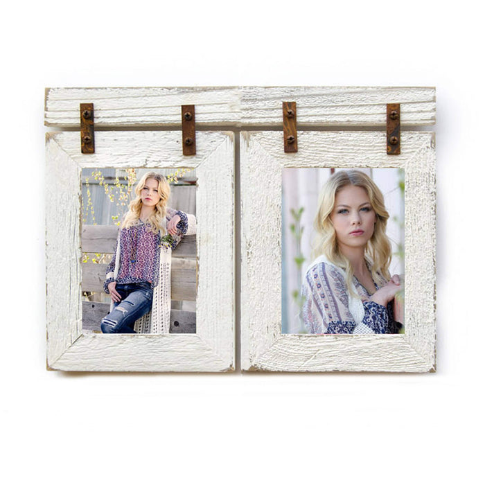 8x10 Barnwood Collage White Frame 2) 8x10 Multi Opening Frame-Rustic Picture Frame-Reclaimed-Cottage Chic-Collage Frame-Collage Frame-Shabby