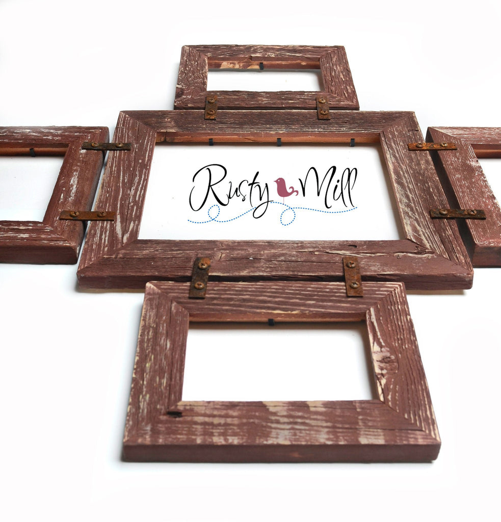 Barnwood Collage Frame. Multi Opening Frame. Rustic Picture Frame. Picture Frame Collage. Gray Picture Frame. Wood Picture Frame