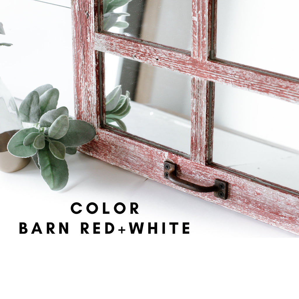 46"x 36" Farmhouse Wall Decor Window Mirror