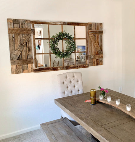 46"x 36" Farmhouse Wall Decor Window Mirror