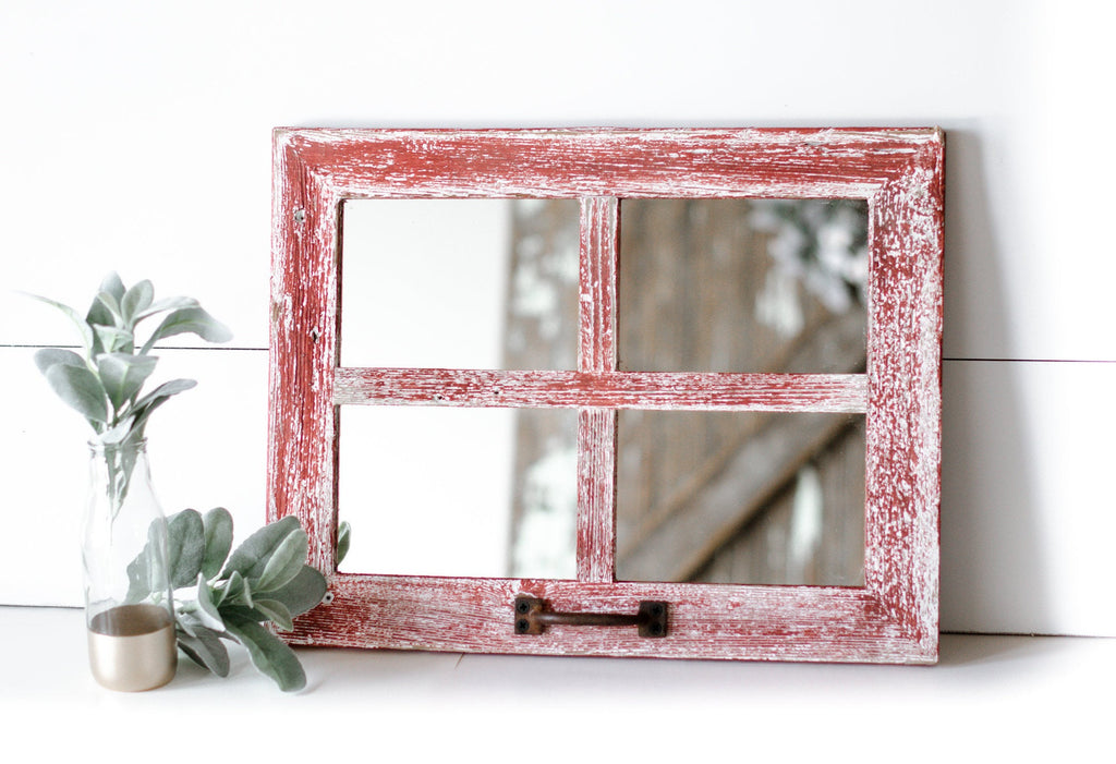 Rustic Window Mirror