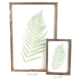 farmhouse wall decor, fern print wall hanging, wood sign, botanical print, fern print framed,  home decor sign, framed wood sign, fern,