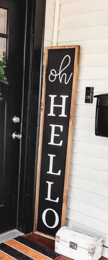 Oh Hello Wood Front Porch Sign