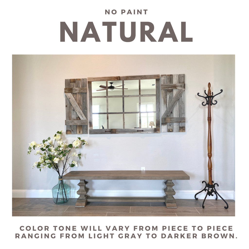 46"x 36" Farmhouse Wall Decor Window Mirror