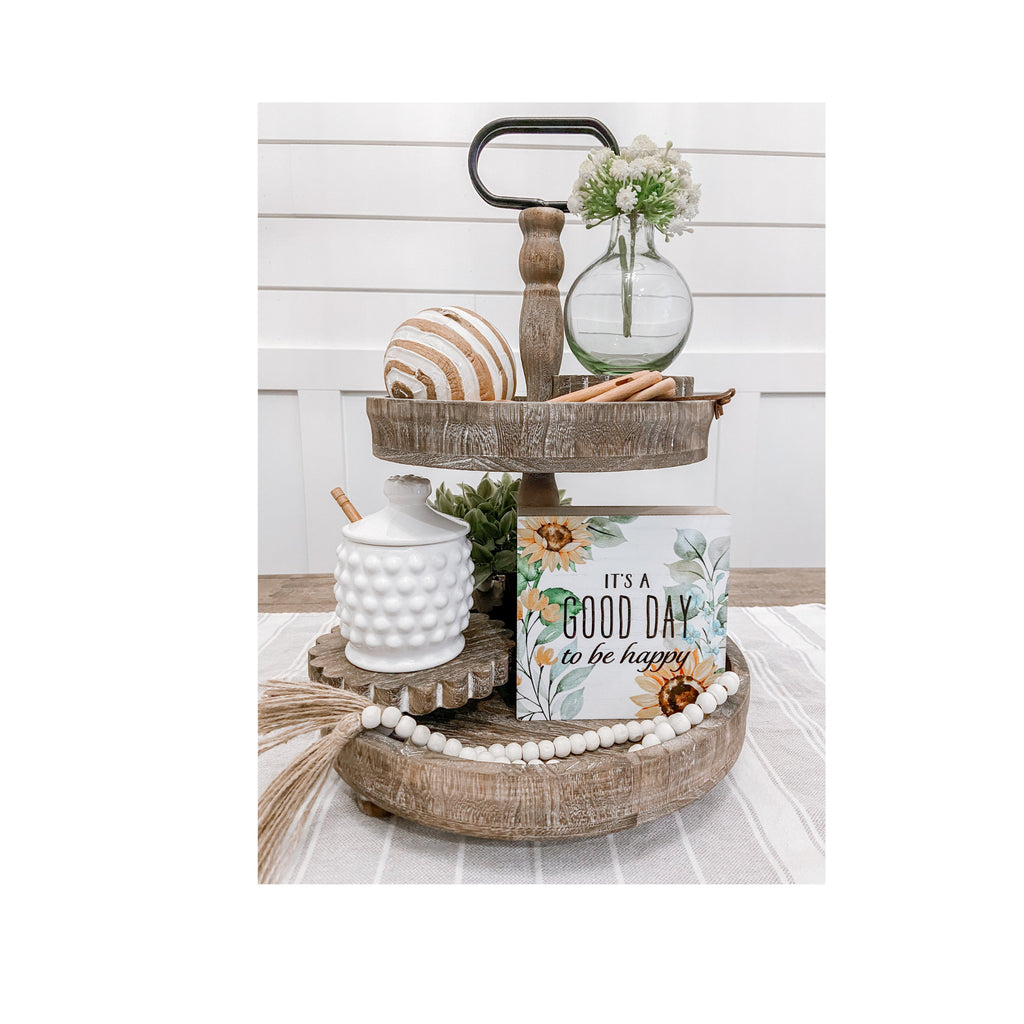Natural Rustic Two-Tiered Tray – Rusty Mill Decor