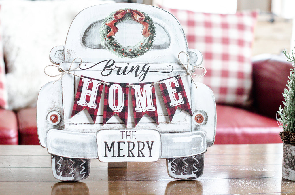 Bring Home the Merry, Farmhouse Christmas Decor, Wooden Christmas Sign, Rustic Holiday Decoration, Christmas Gifts for Women, Christmas Sign