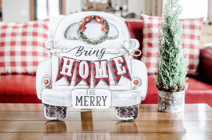 Bring Home the Merry, Farmhouse Christmas Decor, Wooden Christmas Sign, Rustic Holiday Decoration, Christmas Gifts for Women, Christmas Sign