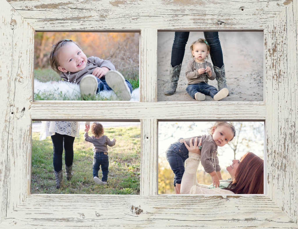 2" 5x7 Barn Window Collage Picture Frame-Ivory Frame-Rustic Picture Frame-Reclaimed-Cottage Chic-Collage Frame-Picture Frames