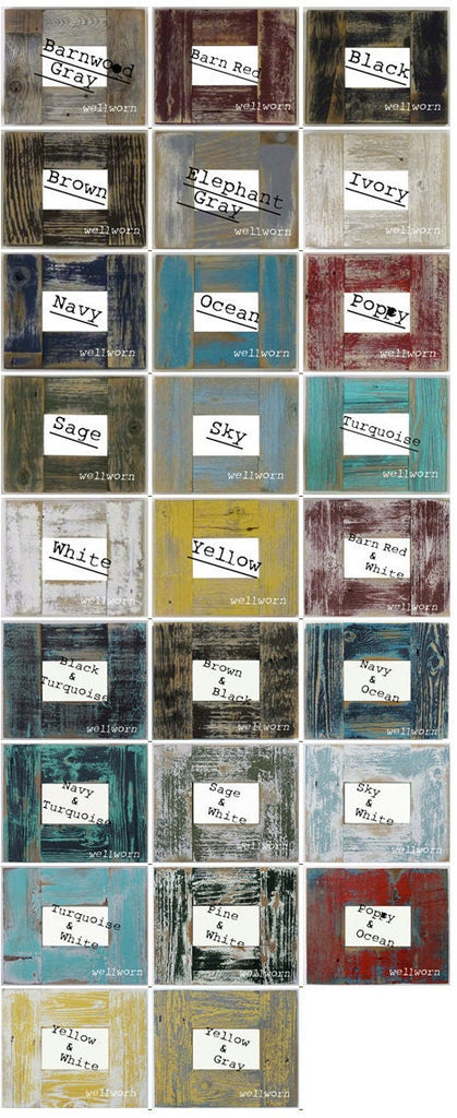 8x10 Stacked Rustic Barnwood Yellow & White Distressed Rustic Picture Frame-Aqua Blue-Farmhouse Distressed Frame-Rustic Picture Frame
