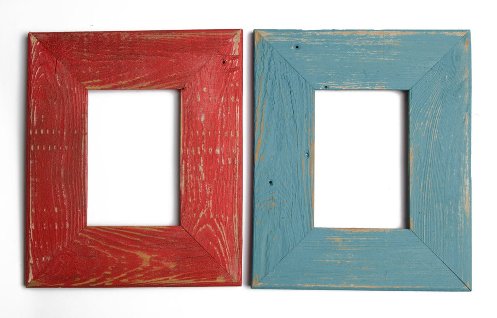 Set of TWO 8x10 Rustic Barnwood Distressed Rustic Picture Frame-Farmhouse Distressed Frame- Poppy & Ocean-Shabby Chic Picture Frames