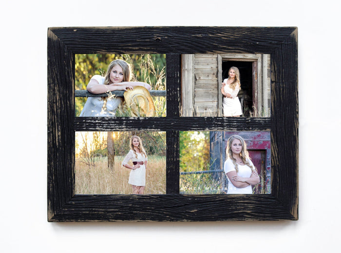 2" 4 hole 8x10 Barn Window Collage Picture Frame-Black-Distressed Frame-Collage Frame-Picture Frames-Wedding Gift-Reclaimed