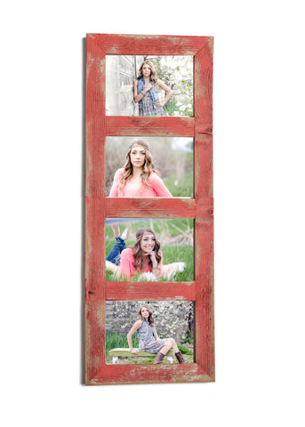 4 hole 5x7 Collage Multi Opening Picture Frame-Rustic Picture Frame-Home Decor Frames-Reclaimed-Cottage Chic-Collage Frame-Picture Frames