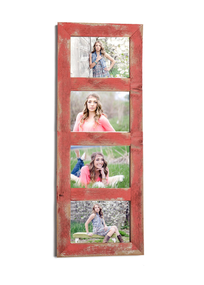 4 hole 4x6 Collage Multi Opening Picture Frame-Rustic Picture Frame-Home Decor Frames-Reclaimed-Cottage Chic-Collage Frame-Picture Frames