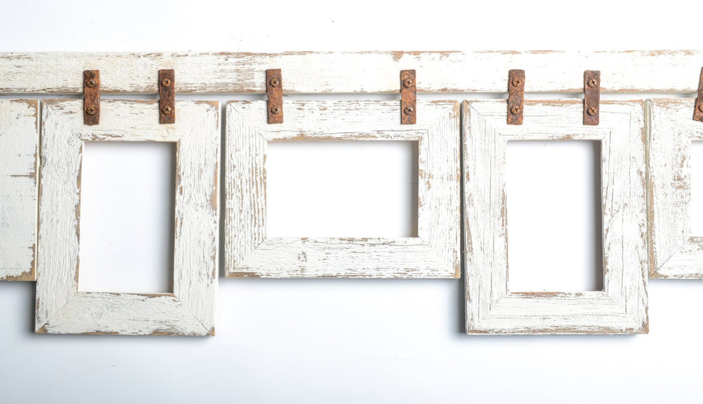 Mixed Barnwood Collage Frame 5 hole 4x6 Multi Opening Frame-Rustic Picture Frame-Reclaimed-Landscape or Portrait-Collage Frame