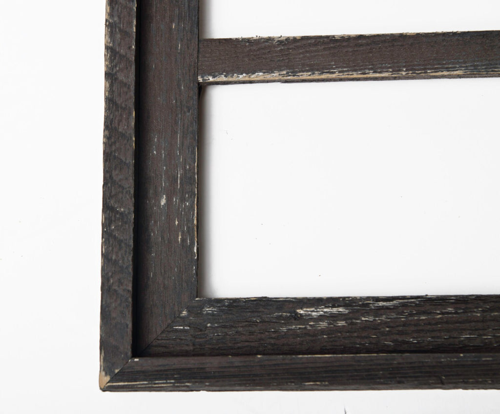 2" Stacked 4 hole 8x10 Barn Window Collage Picture Frame - Brown & Black - Distressed Frame-Collage Frame-Picture Frames